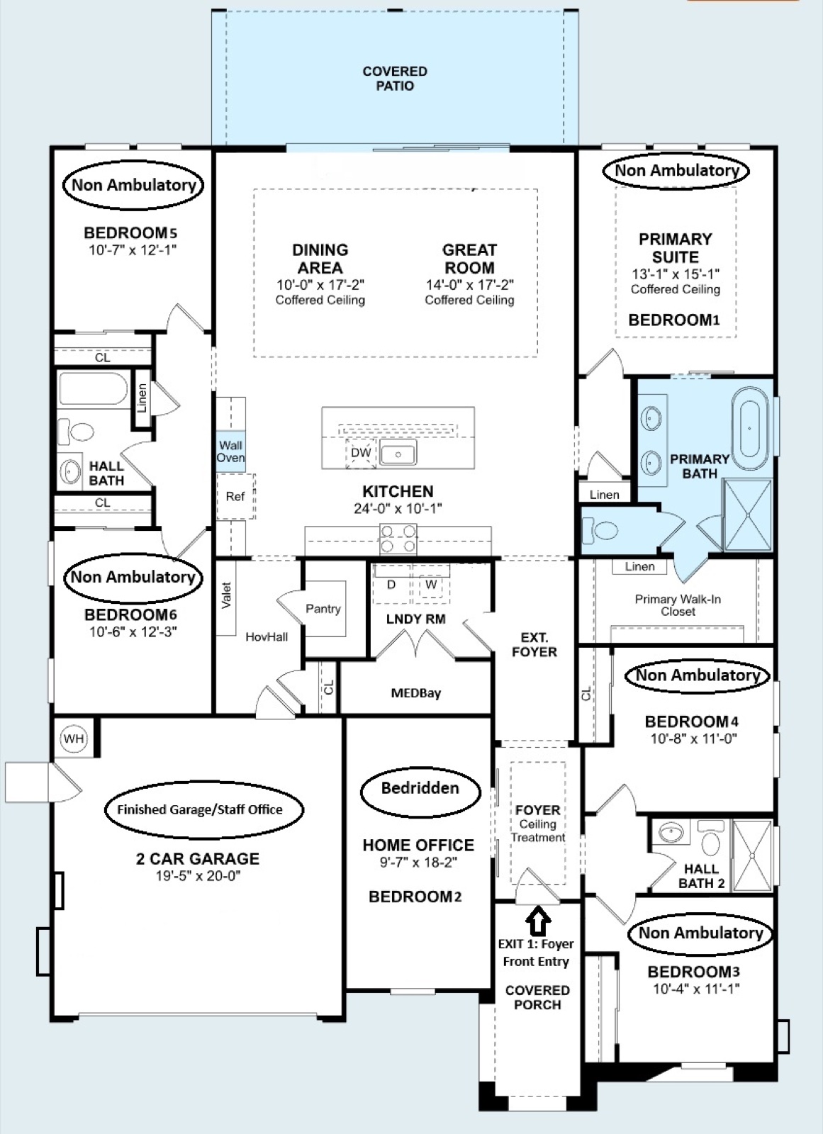 Licensed floor plan of Vista Bella Residence Care